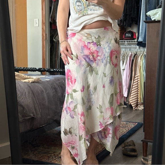 Ralph Lauren Floral Maxi Skirt in Pink and Green - Picture 1 of 3
